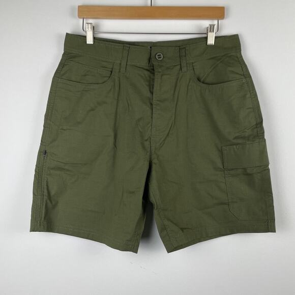 PrAna Men's Double Peak Shorts 34 Ripstop 8" Cargo Green Hiking Outdoors NEW - Picture 4 of 9